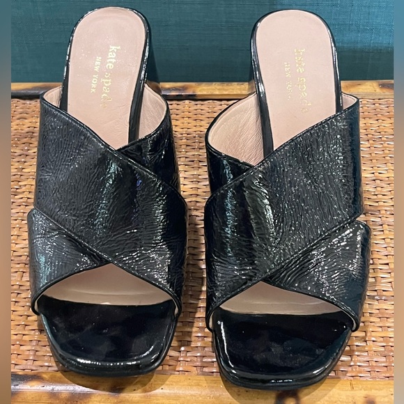 kate spade Shoes - Kate Spade Black Patent Heeled Sandals